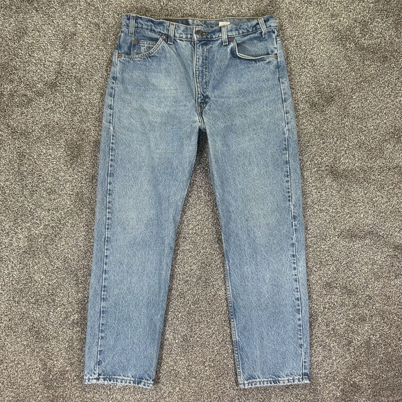 Vintage Levis 505 Orange Tab Regular Fit Straight Leg Jeans Men 36x30 Blue Denim